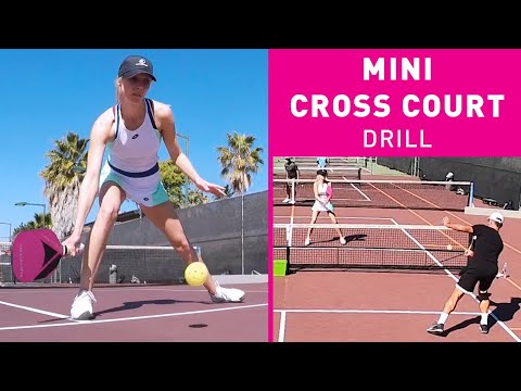 Mini Cross Court Drill for Pickleball | 2 Player Pickleball Drill