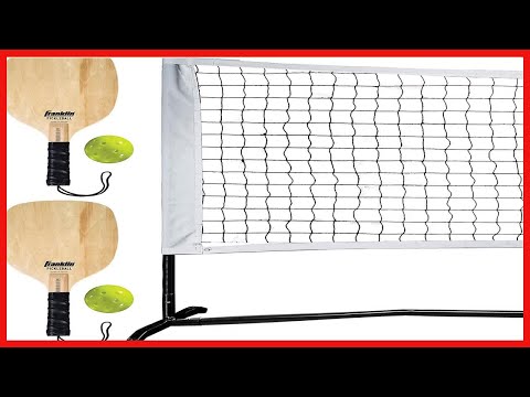 Franklin Sports Pickleball Net Set with Paddles + Balls - Outdoor Portable Pickleball Court Net